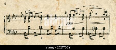 Noten des Komponisten Franz Peter Schubert. Stockfoto