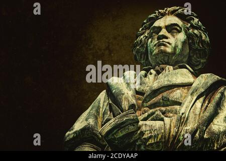 Bonn, Deutschland - altes Denkmal von Ludwig van Beethoven Stockfoto