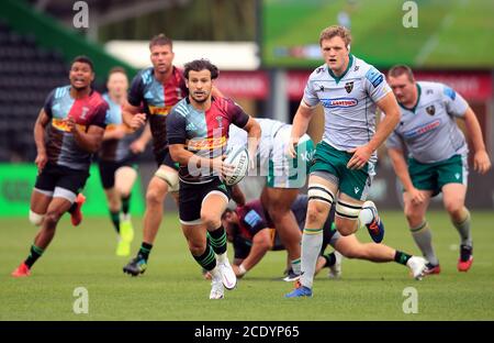 Harlekine Danny Care in Aktion während des Spiels Gallagher Premiership im Twickenham Stoop Stadium, Twickenham. Stockfoto