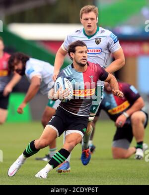 Harlekine Danny Care in Aktion während des Spiels Gallagher Premiership im Twickenham Stoop Stadium, Twickenham. Stockfoto