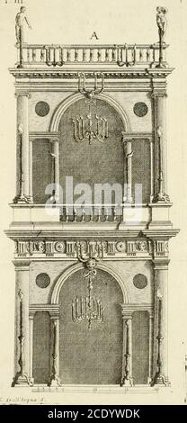 . Descrizione dell' arco trionfale e della illuminazione fatta nella pubblica piazza di Vicenza la notte 12 novembre 1758 per la gloriosissima esaltazione alla dignità cardinalizia di Sua Eminenza Reverendissima signor Antonio Marino Priuli, vescovo della medesima città, dedicata agl' illustrissimi SIG. deputati di Vicenza . 9 T. Ili wk T III. Stockfoto