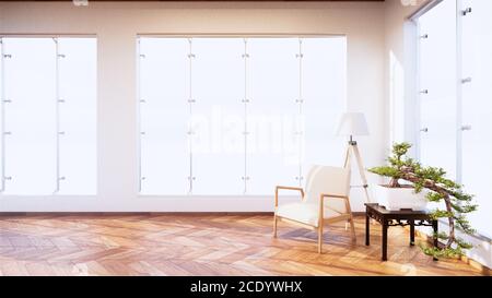 Ein kleines Sofa in der , mit Licht aus dem Fenster.3D-Rendering Stockfoto