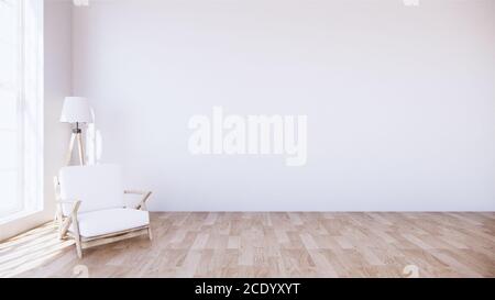 Ein kleines Sofa in der , mit Licht aus dem Fenster.3D-Rendering Stockfoto