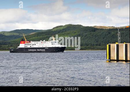 Islay Ferry Finlaggan Ankunft in Kennacraig Terminal Schottland Großbritannien Stockfoto