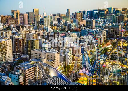 Sonnenuntergang vom Bunkyo Civic Center (Tokio) Stockfoto