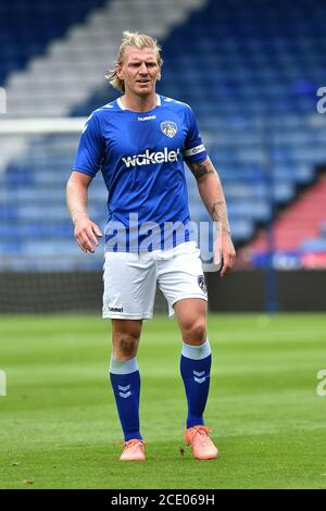 OLDHAM, ENGLAND. SAMSTAG, 29. AUGUST 2020 Oldham Athletic Carl Piergianni während der Pre-Season Freundschaftsspiel zwischen Oldham Athletic und Lincoln City im Boundary Park, Oldham. (Kredit: Eddie Garvey, Mi News) Kredit: MI Nachrichten & Sport /Alamy Live Nachrichten Stockfoto