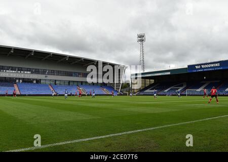 OLDHAM, ENGLAND. SAMSTAG, 29. AUGUST 2020 Spielaction während des Pre-Season Freundschaftsspiel zwischen Oldham Athletic und Lincoln City im Boundary Park, Oldham. (Kredit: Eddie Garvey, Mi News) Kredit: MI Nachrichten & Sport /Alamy Live Nachrichten Stockfoto