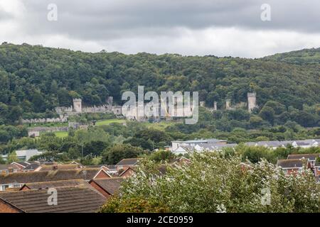 ABERGELE, Vereinigtes Königreich, 29. August 2020, Szenen von Gwrych Castle, Abergele, das Schauplatz der Serie I'm a Celebrity' aus dem Jahr 2021 ist. Das Schloss außerhalb von Abergele in Nordwales wurde aufgrund der Coronavirus-Pandemie ausgewählt, die den üblichen Standort Australiens verhinderte, Quelle: Gareth Tibbles Stockfoto