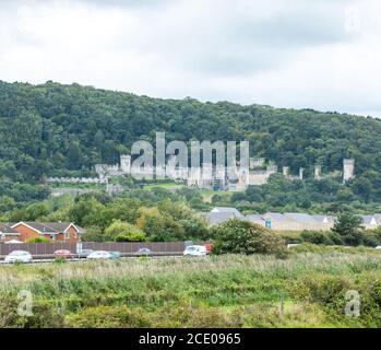 ABERGELE, Vereinigtes Königreich, 29. August 2020, Szenen von Gwrych Castle, Abergele, das Schauplatz der Serie I'm a Celebrity' aus dem Jahr 2021 ist. Das Schloss außerhalb von Abergele in Nordwales wurde aufgrund der Coronavirus-Pandemie ausgewählt, die den üblichen Standort Australiens verhinderte, Quelle: Gareth Tibbles Stockfoto