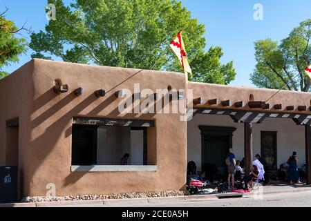 Palast der Gouverneure in Santa Fe, New Mexico Stockfoto