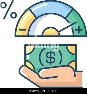 Credit Score ändert RGB-Farbsymbol Stock Vektor
