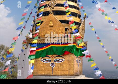 Der Swayambhu Maha Chaitya Stupa Stockfoto