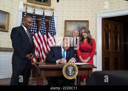 Washington, Vereinigte Staaten Von Amerika. August 2020. WASHINGTON, DC - WOCHE VOM 02. FEBRUAR 2020: Präsident Donald Trump Menschen: Präsident Donald Trump Kredit: Storms Media Group/Alamy Live News Stockfoto