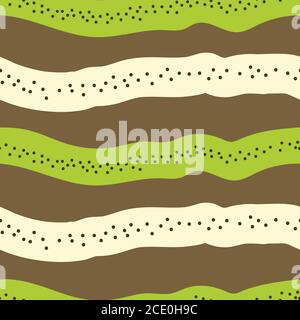 Grüne und braune Streifen nahtlose Vektor-Muster Stock Vektor