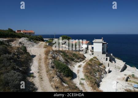 Die schönste Stadt der Türkei ist Karaburun Stadt Izmir. Schöne Küstenstadt Karaburun. Die schönsten Strände an der Küste von Karaburun. Stockfoto