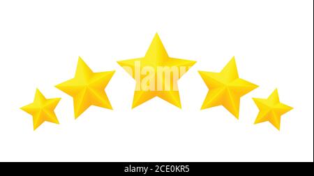 Fünf goldene Bewertung star Vector Illustration in weißen Hintergrund. Stock Vektor