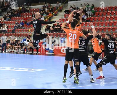 08/30/2020, Winterthur, Axa Arena, Handball Supercup Herren: Kadetten Schaffhausen - HSC Suhr Aarau, Ferraz Joao (# 9, HSC Suhr Aarau) Stockfoto