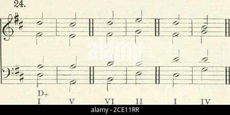 . Eine Abhandlung über Harmonie, mit Übungen. ^^ -<^ – 1 -(» – ©J -U- HS2 :t=r:^ p3Ei :1: V =F^ : ^=:=:-3^i 30 PH IV i^ r 22  . («) HARMONIC PROCRESSIONS W rl – 4 :^= 3 – H-5-3-e £Efep- fe – im :=1: -;5i  ^ :t=: :h=--:=t: :t=H 9i^: :t:: :=^===i -(2- :F=-^: B/7+ I IV VI 23. I II^Eq^l^E^ -(2- -:={- ! – zs- -(2 D n=ti ^(Z- ^^ =F= IV VI f IV ;^=i harmonische PROGRESSIONEN 31. :i f- i= (2- :=t=: <9 ! IV VI 32 KAPITEL VI KADENZEN UND SEQUENZEN Stockfoto