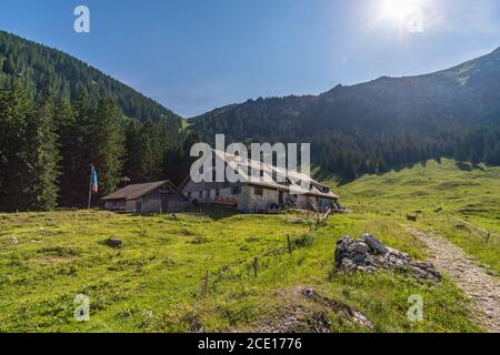 Traumhafte Wanderung zum Schrecksee bei Hinterstein in Die Allgauer Alpen in Bayern Stockfoto