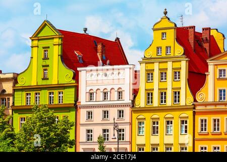 Breslau, Polen Bunte Häuser Stockfoto