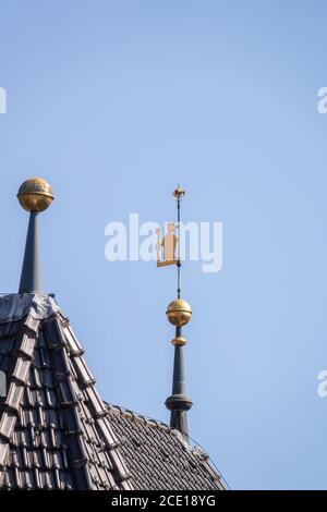 goldene Figur auf einem Dach von Calw Deutschland Stockfoto