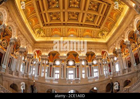 WASHINGTON, DC USA- 28. April 2018: Library of Congress Main Hall View, Washington DC Stockfoto