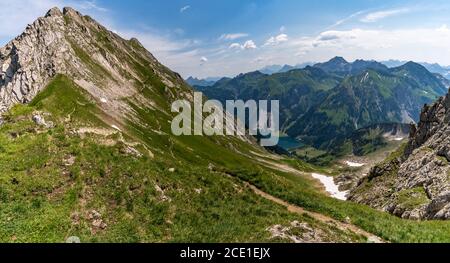 Traumhafte Wanderung zum Schrecksee bei Hinterstein in Die Allgauer Alpen in Bayern Stockfoto