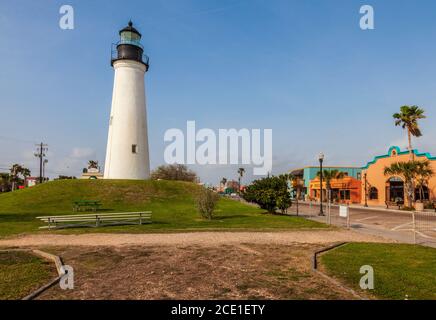 Port (Point) Isabel Leuchtturm und Texas State historische Stätte in Port Isabel, Texas. Stockfoto