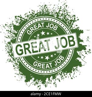 Green Vector großen Job rot Gummi Stempel grungy alt Stock Vektor