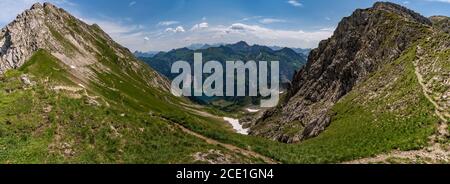 Traumhafte Wanderung zum Schrecksee bei Hinterstein in Die Allgauer Alpen in Bayern Stockfoto