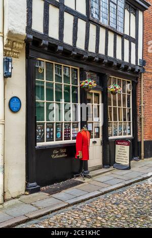 Norwich Antique Shop auf dem historischen Elm Hill im Zentrum von Norwich. Stockfoto