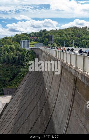 Oberharz am Brocken, DEUTSCHLAND - August 29.2020: Der Rappbode-Staudamm ist der größte Staudamm im Harz sowie der höchste Staudamm Deutschlands. Stockfoto