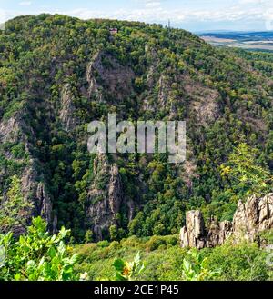 Blick vom Hexentanzplatz über die Bode-Schlucht Stockfoto