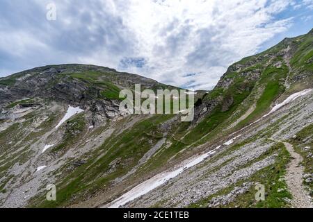 Traumhafte Wanderung zum Schrecksee bei Hinterstein in Die Allgauer Alpen in Bayern Stockfoto