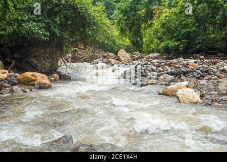 Der Fluss Gurah fließt durch den Gunung Leuser Nationalpark Stockfoto