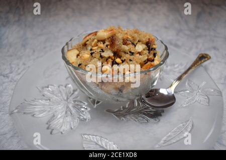 Panchagajjaya oder Panchakajjaya ist süßes Gericht, das Lord Ganesha während Ganesh chaturthi Festival Feier angeboten wird. Prashad oder Prasadam aus Poha, Stockfoto