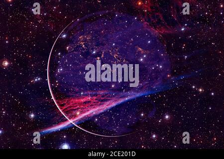 Erde. Solaranlage. Genial drucken für Tapeten. Elemente dieses Bildes, die von der NASA eingerichtet wurden. Stockfoto