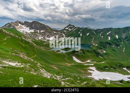 Traumhafte Wanderung zum Schrecksee bei Hinterstein in Die Allgauer Alpen in Bayern Stockfoto