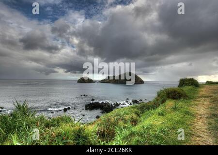 Blick auf Ponta Delgada, São Miguel, Azoren im September Stockfoto