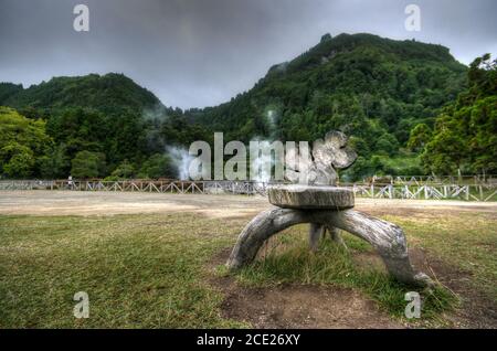 Blick um Lagoa das Furnas (Furnas Loch) In Sao Miguel Insel Azoren Stockfoto