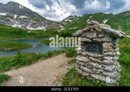 Traumhafte Wanderung zum Schrecksee bei Hinterstein in Die Allgauer Alpen in Bayern Stockfoto