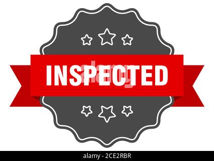Inspiziertes Etikett. Isolierte Dichtung geprüft. Retro Aufkleber Schild Stock Vektor