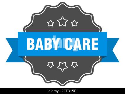 Baby Pflege Etikett. Baby Pflege isoliert Dichtung. Retro Aufkleber Schild Stock Vektor