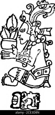 . Eine Einführung in das Studium der Maya Hieroglyphen. , die auch als sein Name Hieroglyph (Abb. L 194, S. 7) Andere Maya-Gottheiten waren: Ixchel, der Regenbogen, Gemahlin von Itzamna und Göttin der Geburt und Medizin; Ixtab, Patronin der Jagd und des Hängens; Ixtubtun, Schutzin der Jadeschneiderei; Ixchebelyax, der Inventar der Malerei und der Farbgestaltung als AP-plied zu den Stoffen. Obwohl die oben beschriebenen Gottheiten nur einen kleinen Bruchteil des Maya-Pantheons darstellen, umfassen sie, über jeden Zweifel hinaus, seine wichtigsten Mitglieder, die groß sind, die die Kräfte von Leben und Tod, Frieden und Krieg, viel ein hielten Stockfoto