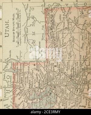 . Rand McNally Taschenatlas der Welt : historisch, politisch, kommerziell . Rate Zone profitabel angebaut; im Süden Grafschaften Feigen, Granatäpfel, Mandeln und andere semi-tropicalfruits gedeihen. Bereich in Obstgarten Früchte, 1899, 16.013 Hektar, kleine Früchte,1,052; Trauben, 446; Feigen, 7. Bäume, 1890, 223,840; 1900, 1.786,412; Apfel, 715,-778; Pfirsich,409,665; Pflaume und Pflaume,298,808; Birne,229,310; Kirsche,66,215;Aprikose, 27,927. Obst produziert, 1899: Äpfel, 189,882 Bushel; Pfirsiche, 85,315 Bushel; Gesamtwert Obsternte, 408,513. Weber, Salt Lake, Utah und Boxelder Counties führenden Produzenten. Bienenzucht Stockfoto