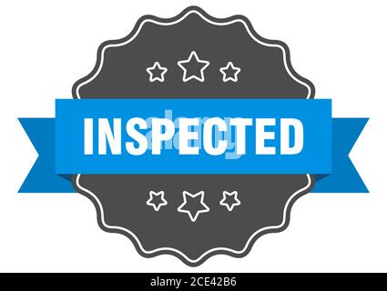 Inspiziertes Etikett. Isolierte Dichtung geprüft. Retro Aufkleber Schild Stock Vektor