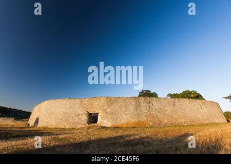 Große Zimbabwe Ruinen, Hauptstruktur "die große Einschließung", alte Hauptstadt der Bantu Zivilisation, Masvingo Provinz, Zimbabwe, Afrika Stockfoto