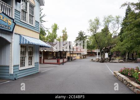 Dollywood Vergnügungspark in Tennessee, während der Covid 19 für sehr begrenzte Kapazität geöffnet. Stockfoto