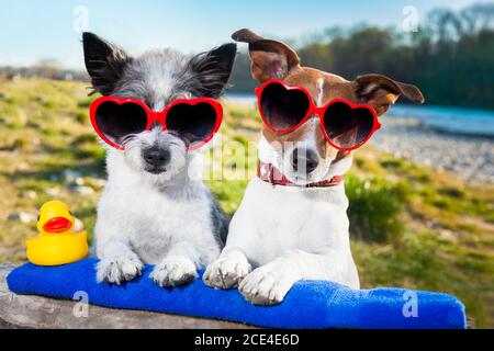 Ich liebe ein Paar im Urlaub Stockfoto