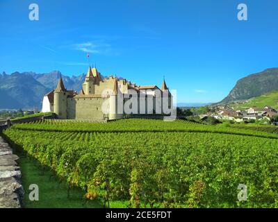 Chateau d'Aigle im Kanton Waadt, Schweiz Stockfoto